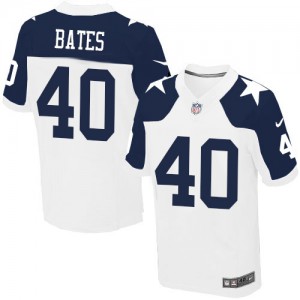 Hommes Nike Dallas Cowboys # 40 Bill Bates élite blanche Throwback alternent NFL Maillot Magasin