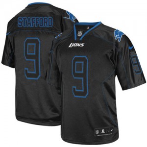 Hommes Nike Detroit Lions # 9 Matthew Stafford élite Lights Out noir NFL Maillot Magasin