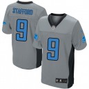 Men Nike Detroit Lions &9 Matthew Stafford Elite Grey Shadow NFL Jersey