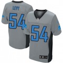 Men Nike Detroit Lions &54 DeAndre Levy Elite Grey Shadow NFL Jersey