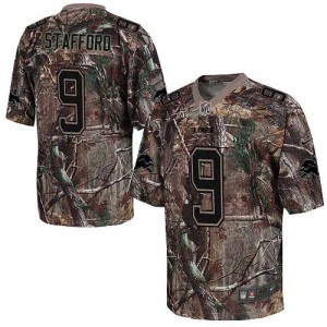 Hommes Nike Detroit Lions # 9 Matthew Stafford élite Camo Realtree NFL Maillot Magasin