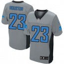 Men Nike Detroit Lions &23 Chris Houston Elite Grey Shadow NFL Jersey