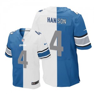 Hommes Nike Detroit Lions # 4 Jason Hanson Élite Team/route deux tonnes NFL Maillot Magasin