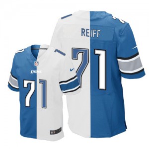 Hommes Nike Detroit Lions # 71 Riley Reiff Élite Team/route deux tonnes NFL Maillot Magasin