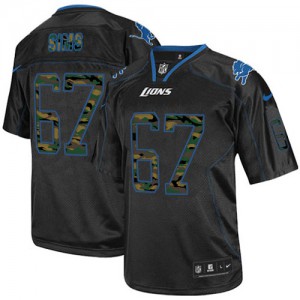 Hommes Nike Detroit Lions # 67 Rob Sims Élite noire Camo Fashion NFL Maillot Magasin