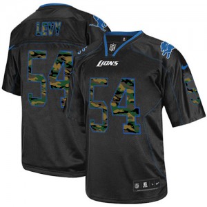 Hommes Nike Detroit Lions # 54 DeAndre Levy Élite noire Camo Fashion NFL Maillot Magasin