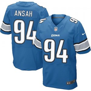Hommes Nike Detroit Lions # 94 Ziggy Ansah Élite Light Bleu équipe couleur NFL Maillot Magasin