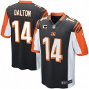 Youth Nike Cincinnati Bengals &14 Andy Dalton Elite Black Team Color C Patch NFL Jersey