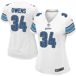 Femmes Nike Detroit Lions # 34 Montell Owens Élite blanc NFL Maillot Magasin