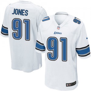 Jeunes Lions de Detroit Nike # 91 Jason Jones Élite blanc NFL Maillot Magasin