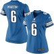 Women Nike Detroit Lions &6 Sam Martin Elite Light Blue Team Color NFL Jersey