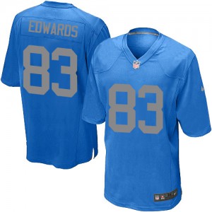 Jeunes Lions de Detroit Nike # 83 Pat Edwards Élite bleu remplaçant NFL Maillot Magasin