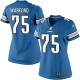 Women Nike Detroit Lions &75 Larry Warford Elite Light Blue Team Color NFL Jersey