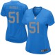 Women Nike Detroit Lions &51 Dominic Raiola Elite Blue Alternate NFL Jersey