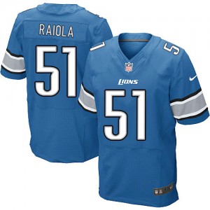 Hommes Nike Detroit Lions # 51 Dominic Raiola Élite Light Bleu équipe couleur NFL Maillot Magasin Hommes Nike Detroit Lions # 51 Dominic Raiola Élite Light Bleu équipe couleur NFL Maillot Magasin