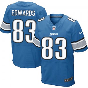 Hommes Nike Detroit Lions # 83 Pat Edwards élite lumière bleu équipe NFL Maillot Magasin de couleur