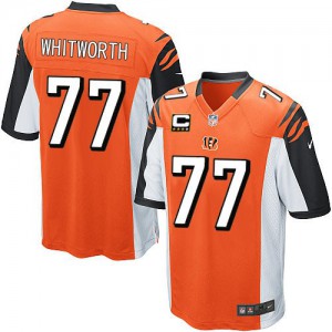 Jeunesse Nike Cincinnati Bengals # 77 Andrew Whitworth élite Orange alternent C Patch NFL Maillot Magasin
