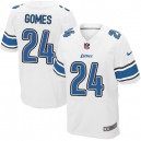 Men Nike Detroit Lions &24 DeJon Gomes Elite White NFL Jersey