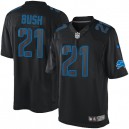 Men Nike Detroit Lions &21 Reggie Bush Elite Black Impact NFL Jersey