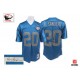 Mitchell And Ness Detroit Lions &20 Barry Sanders Blue With 75 Anniversary Patch Authentic Throwback Autographed NFL Jersey
