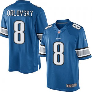 Jeunes Lions de Detroit Nike # 8 Dan Orlovsky élite lumière bleu équipe NFL Maillot Magasin de couleur Jeunes Lions de Detroit Nike # 8 Dan Orlovsky élite lumière bleu équipe NFL Maillot Magasin de couleur