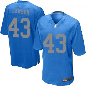 Jeunes Lions de Detroit Nike # 43 Nevin Lawson Élite bleu remplaçant NFL Maillot Magasin