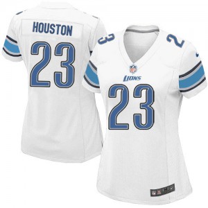 Femmes Nike Detroit Lions # 23 Chris Houston Élite blanc NFL Maillot Magasin