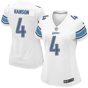 Femmes Nike Detroit Lions # 4 Jason Hanson Élite blanc NFL Maillot Magasin