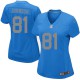 Women Nike Detroit Lions &81 Calvin Johnson Elite Blue Alternate NFL Jersey