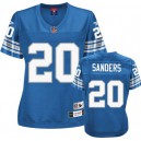 Reebok Detroit Lions &20 Barry Sanders Blue Women Throwback Team Color Replica Throwback NFL Jersey
