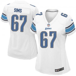 Femmes Nike Detroit Lions # 67 Rob Sims Élite blanc NFL Maillot Magasin