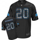 Reebok Detroit Lions &20 Barry Sanders Sideline Black United Premier EQT Throwback NFL Jersey