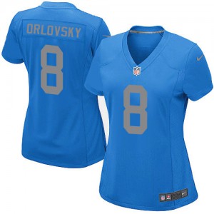 Femmes Nike Detroit Lions # 8 Dan Orlovsky Élite bleu alternent NFL Maillot Magasin