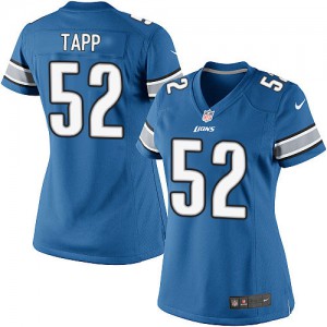 Femmes Nike Detroit Lions # 52 Darryl Tapp Élite Light Bleu équipe couleur NFL Maillot Magasin