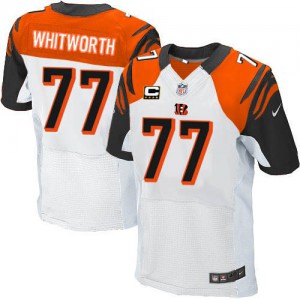 Hommes Nike Cincinnati Bengals # 77 Andrew Whitworth élite blanc C Patch NFL Maillot Magasin