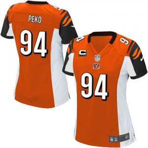 Femmes Nike Cincinnati Bengals # 94 Domata Peko élite Orange alternent C Patch NFL Maillot Magasin