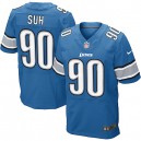 Men Nike Detroit Lions &90 Ndamukong Suh Elite Light Blue Team Color NFL Jersey