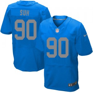 Hommes Nike Detroit Lions # 90 Ndamukong Suh Élite bleu remplaçant NFL Maillot Magasin