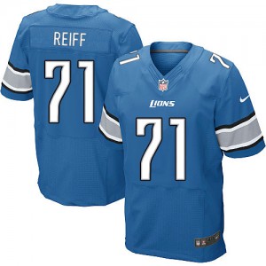 Hommes Nike Detroit Lions # 71 Riley Reiff Élite Light Bleu équipe couleur NFL Maillot Magasin