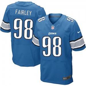 Hommes Nike Detroit Lions # 98 Nick Fairley Élite Light Bleu équipe couleur NFL Maillot Magasin