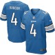 Men Nike Detroit Lions &4 Jason Hanson Elite Light Blue Team Color NFL Jersey