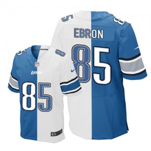 Hommes Nike Detroit Lions # 85 Eric Ebron Élite Team/route deux tonnes NFL Maillot Magasin