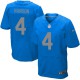 Men Nike Detroit Lions &4 Jason Hanson Elite Blue Alternate NFL Jersey