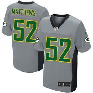 Hommes Nike Packers de verte Bay # 52 Clay Matthews élite gris ombre NFL Maillot Magasin