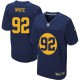 Men Nike Green Bay Packers &92 Reggie White Elite Navy Blue Alternate NFL Jersey
