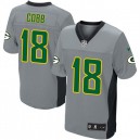 Men Nike Green Bay Packers &18 Randall Cobb Elite Grey Shadow NFL Jersey