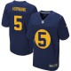 Hommes Nike Packers de verte Bay # 5 Paul Hornung Élite Navy bleu alternent NFL Maillot Magasin