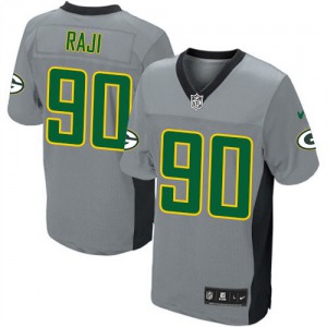 Hommes Nike Packers de verte Bay # 90 B.J. Raji élite gris ombre NFL Maillot Magasin