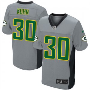Hommes Nike Packers de verte Bay # 30 John Kuhn élite gris ombre NFL Maillot Magasin