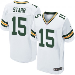 Hommes Nike Packers de verte Bay # 15 Bart Starr Élite blanc NFL Maillot Magasin
